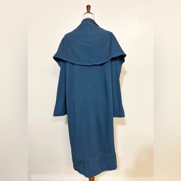 Bryn Walker Blue Bamboo Cotton Sweatshirt Cardigan - Picture 3 of 3